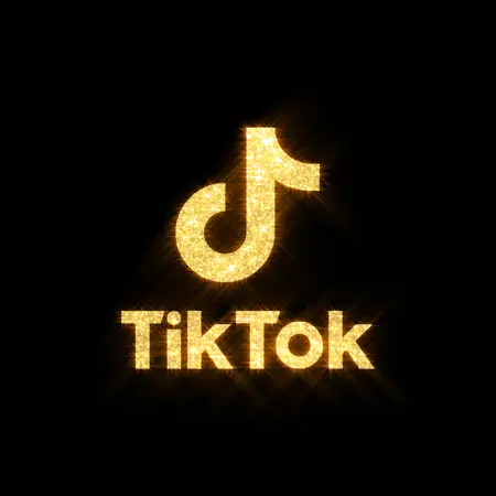 TikTok-Logo auf schwarzem Hintergrund