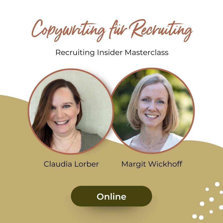 Margit Wickhoff und Claudia Lorber, die Vortregenden der Masterclass für Copywriting im Recruiting